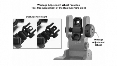 UTG Accu-Sync 45 Degree Angle Flip-Up Rear Sight