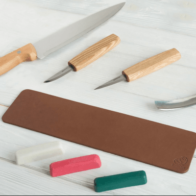 BeaverCraft LS7P03 Leather Strop with P03 Polishing Compound Set