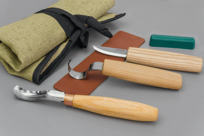 BeaverCraft S38 Spoon Carving Kit Wood Carving Tools With Leather Strop