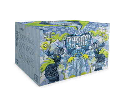 Psycho Icebox .68 Paintballs 2000st (Färg (Skal / Fyllning): Blå & Grå / Gul)