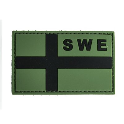PVC Patch Swedish Flag - Green/Black