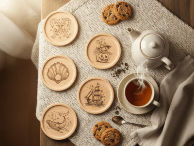 BeaverCraft DIY Pyrography Kit - Wooden Coasters