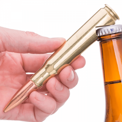 Lucky Shot .50 Caliber Bullet Bottle Opener in Brass