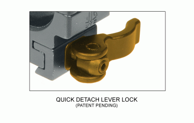 UTG 1" Med Profile Airgun QD Rings w/Stop Pin: 25mm Wide