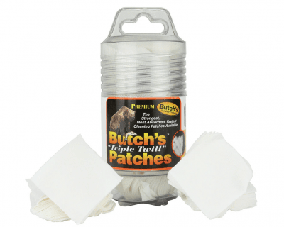Butches Tripple Twill Patches 150st 35-45 cal 410 ga 2-1/4 sq