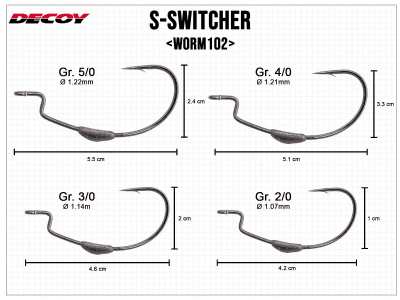 Decoy S-Switcher Offset Hook Worm 102