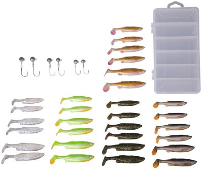 Savage Gear Fat Minnow T-Tail Jig Kit 7,5/9/10,5cm 36pcs