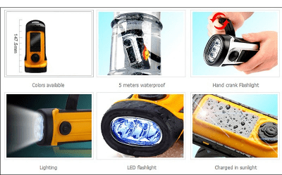 Ohmega Hand Crank Flashlight - IP66