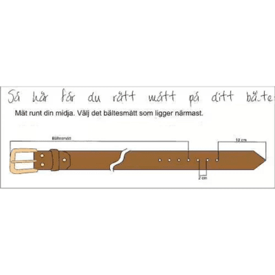 Edvardson Läderbälte Dubbeldorn 50mm med Dangler