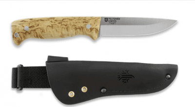 Peltonen M07 Full Tang with Leather Sheath - Curly Birch