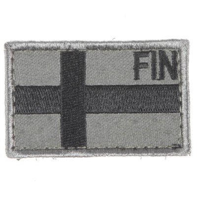 Snigel Patch Finska Flaggan Grå&Svart -12 Small