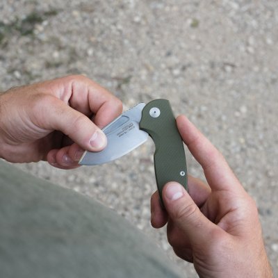 SOG Stout SJ Clip Point - OD/Stonewash