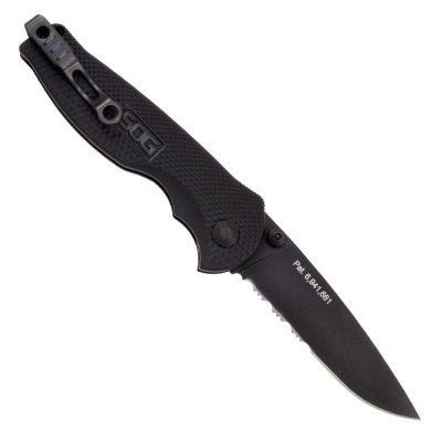 SOG Flash I Partially Serrated Black TiNi