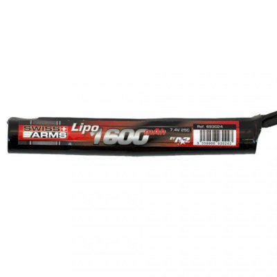Swiss Arms Lipo 7,4V 1600mAh 25C Round Stick