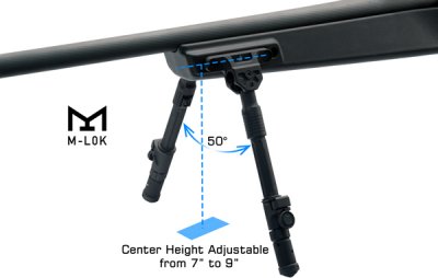 UTG Recon Flex II Bipod 18-23cm Center Height M-LOK