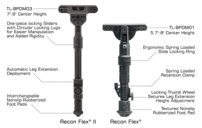 UTG Recon Flex II Bipod 18-23cm Center Height M-LOK