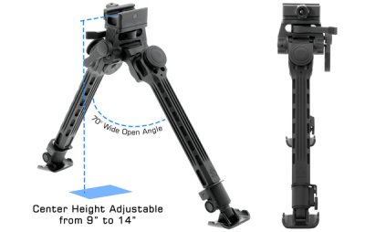 UTG Big Bore Full Stability Bipod 23-36cm Center Height