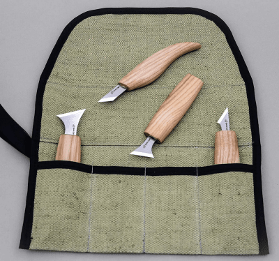 BeaverCraft TR4 Knivrulle för 4st Verktyg