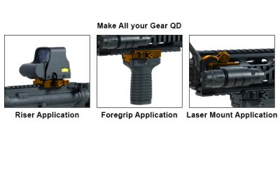 UTG 5-Slot QD Lever Mount Adaptor and Riser, Medium Profile