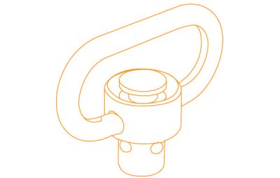 UTG Heavy Duty Push Button QD Sling Swivel, 1.25" Loop