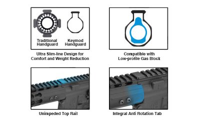 UTG PRO AR15 15" SuperSlim Free Float Keymod Compatible Rail