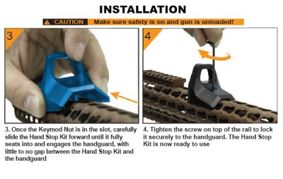 UTG Super Slim Keymod Hand Stop/ Barricade Rest Kit - Black