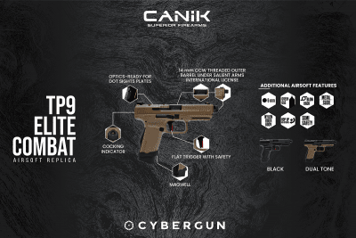 Cybergun CANIK TP 9 Elite Combat GBB 6mm - Tan