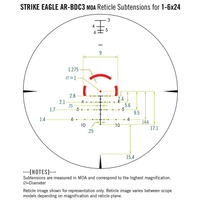 Vortex Strike Eagle 1-6x24 AR-BDC3 (MOA) Belyst