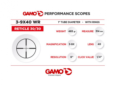 Gamo 3-9x40WR Scope with 9-11mm