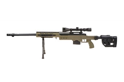 Well 4411D Spring Sniper Rifle with RIS, Scope And Bipod OD