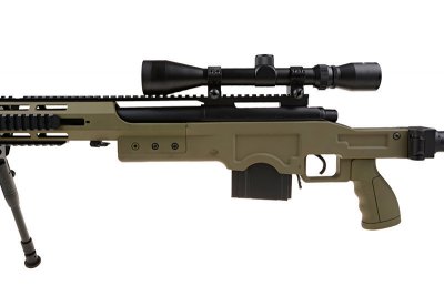 Well 4411D Spring Sniper Rifle with RIS, Scope And Bipod OD