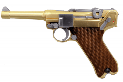 WE P08 4" Luger GBB 6mm Full Metal - Guld