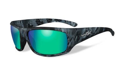 WileyX OMEGA Polarized Emerald Mirror Kryptek Neptune Frame