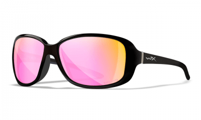 WileyX AFFINITY CAPTIVATE Polarized Rose Gold Mirror Lenses Gloss Black Frame