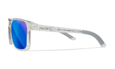 WileyX Alfa CAPTIVATE Polarized Blue Mirror/Gloss Clear Crystal Frame