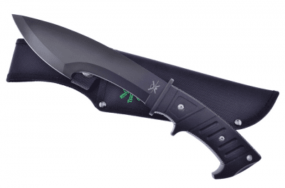 Tac Xtreme Black Rubber Bowie w/Nylon Sheath