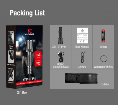 Klarus XT11GT Pro V3 Kit - 3300LM IPX8