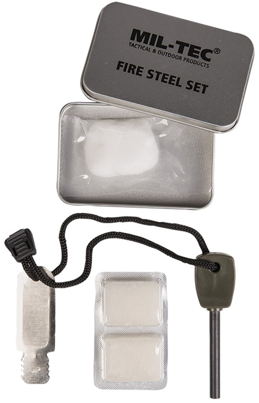 MilTec Firesteel Set with Box Fire starters