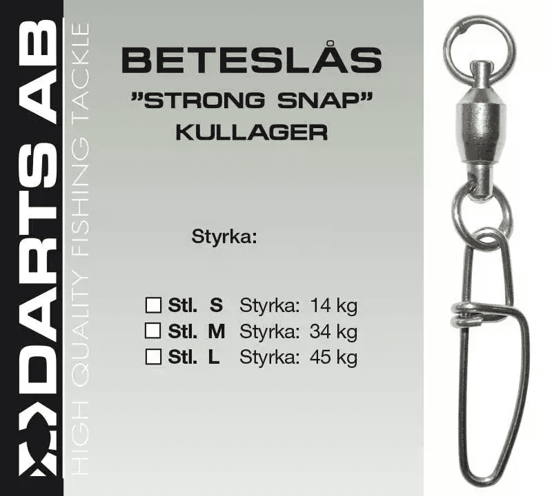 Darts Lure Locks with Ballbering Swivel "Strong Snap" (Size & Amount: Large 3 pcs)