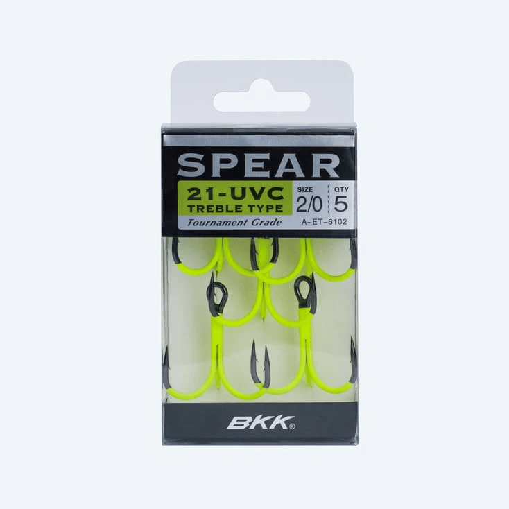 BKK SPEAR-21 UVC Treble Hook Chartreuse (Size: #3/0 5 Pcs)